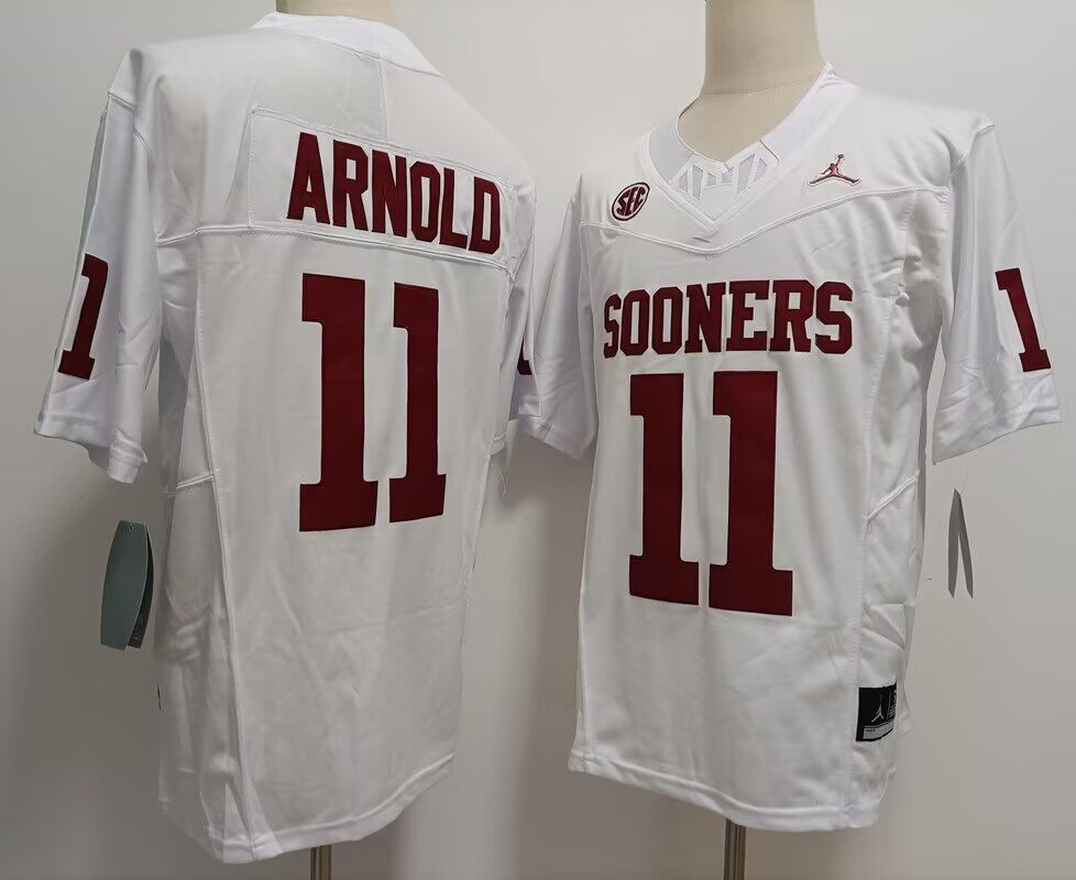 NCAA 2024 Men Oklahoma Sooners #11 Arnold white jerseys->->